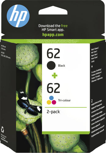 HP 62 2-pack Black/Tri-color Original Ink Cartridges HP 62 2-pack Black/Tri-color Original Ink Cartridges